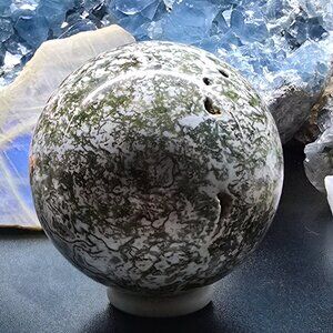 Moss Agate Sphere – Growth + Grounding
